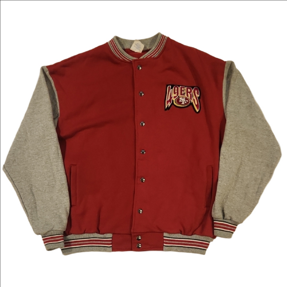 Majestic Vintage 90s SF 49ers Red and Gray Bomber Jacket
